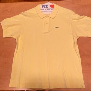 Lacoste short sleeve pale yellow shirt sleeve polo